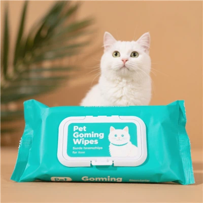 Tisu dandanan haiwan kesayangan untuk kucing